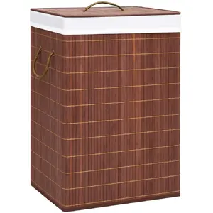 Comparateur de prix : vidaXL Panier à linge avec 2 sections bambou marron 72 L