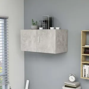 vidaXL Armoire murale Gris béton 80x39x40 cm Aggloméré pas cher