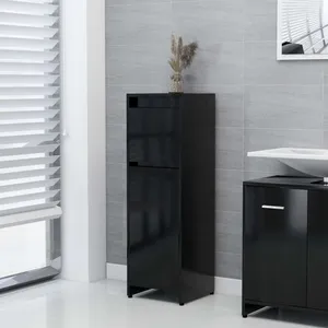 Comparateur de prix : vidaXL Armoire de salle de bain Noir 30x30x95 cm Aggloméré