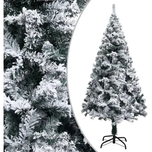 vidaXL Sapin de Noël artificiel avec neige floquée vert 150 cm PVC pas cher