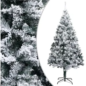 Comparateur de prix : vidaXL Sapin de Noël artificiel avec neige floquée vert 180 cm PVC