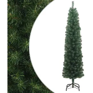 Comparateur de prix : Vidaxl - Sapin de Noël artificiel mince avec support vert 180 cm pvc