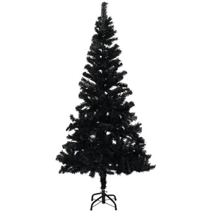 Comparateur de prix : vidaXL Sapin de Noël artificiel avec support noir 150 cm PVC