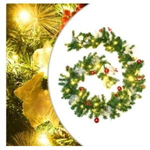 Comparateur de prix : vidaXL Guirlande de Noël avec lumières LED Vert 2,7 m PVC