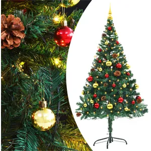 Comparateur de prix : vidaXL Arbre de Noël artificiel pré-éclairé avec boules vert 150 cm