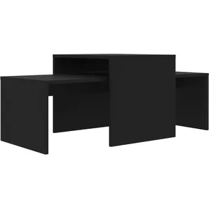 Comparateur de prix : vidaXL Ensemble de tables basses Noir 100x48x40 cm bois d’ingénierie