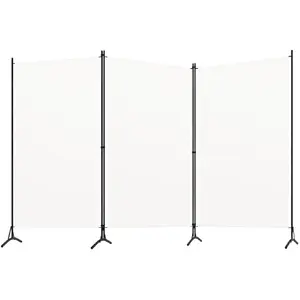 Comparateur de prix : vidaXL Cloison de séparation 3 panneaux Blanc 260x180 cm Tissu