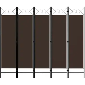 Comparateur de prix : vidaXL Cloison de séparation 5 panneaux Marron 200x180 cm