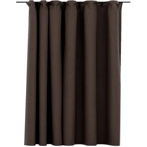 Comparateur de prix : vidaXL Rideau occultant d'aspect de lin avec crochets Taupe 290x245 cm
