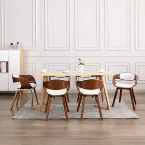vidaXL Vidaxl Chaises De Salle À Manger 6 Pcs Bois Courbé Et Similicuir pas cher