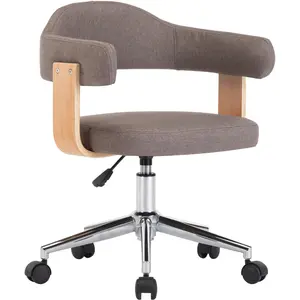 Comparateur de prix : vidaXL Chaise pivotante de bureau Taupe Bois courbé et tissu