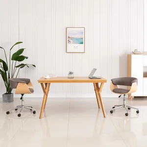 vidaXL Chaises pivotantes à manger lot de 2 taupe tissu pas cher
