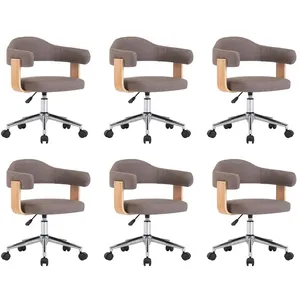 Comparateur de prix : Chaises pivotantes à manger lot de 6 taupe bois courbé et tissu Vidaxl...