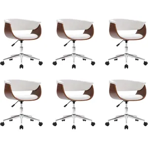 Comparateur de prix : vidaXL Chaises pivotantes à manger lot de 6 blanc similicuir