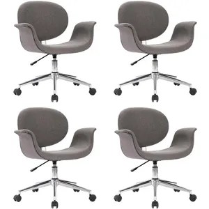 vidaXL Chaises pivotantes à manger lot de 4 gris tissu pas cher