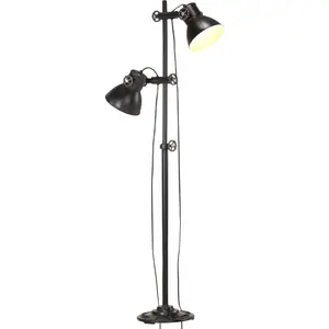 Comparateur de prix : vidaXL Lampadaire avec 2 abat-jour Noir E27 Fonte