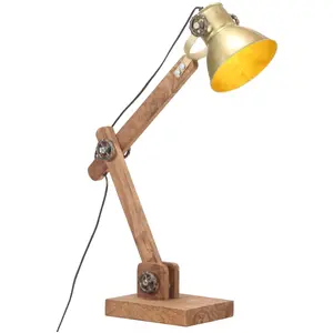 Comparateur de prix : vidaXL Lampe de bureau industrielle Laiton Rond 58x18x90 cm E27