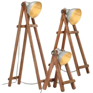 Comparateur de prix : vidaXL Lampadaires 3 pcs Argenté E27 Bois de manguier massif