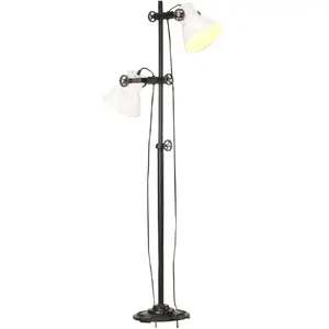Comparateur de prix : vidaXL Lampadaire avec 2 abat-jour Blanc E27 Fonte