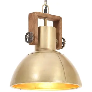 Comparateur de prix : vidaXL Lampe suspendue industrielle 25 W Laiton Rond 30 cm E27