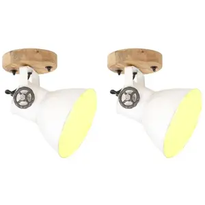Comparateur de prix : vidaXL Lampe murale industrielle/de plafond 2 pcs Blanc 20x25 cm E27