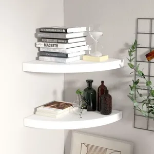 Comparateur de prix : vidaXL Étagères d'angle flottantes 2 pcs blanc 35x35x3,8 cm MDF
