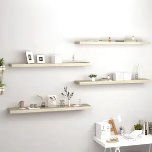 Comparateur de prix : vidaXL Étagères murales flottantes 4 pcs chêne 120x23,5x3,8 cm MDF
