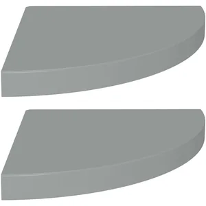 vidaXL Étagères d'angle flottantes 2 pcs gris 35x35x3,8 cm MDF pas cher