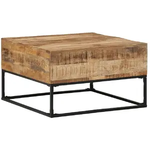 Comparateur de prix : vidaXL Table basse 68x68x41 cm Bois de manguier brut
