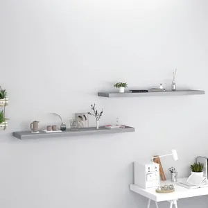 vidaXL Étagères murales flottantes 2 pcs gris 120x23,5x3,8 cm MDF pas cher