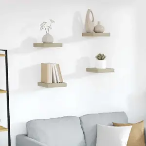 vidaXL Étagères murales flottantes 4 pcs chêne 23x23,5x3,8 cm MDF pas cher