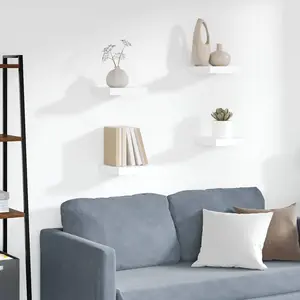 Comparateur de prix : vidaXL Étagères murales flottantes 4 pcs blanc 23x23,5x3,8 cm MDF