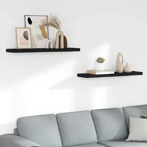 Comparateur de prix : vidaXL Étagères murales flottantes 2 pcs noir 90x23,5x3,8 cm MDF