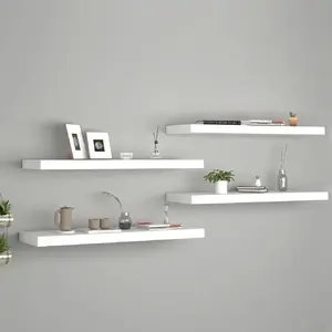Comparateur de prix : vidaXL Étagères murales flottantes 4 pcs blanc 80x23,5x3,8 cm MDF
