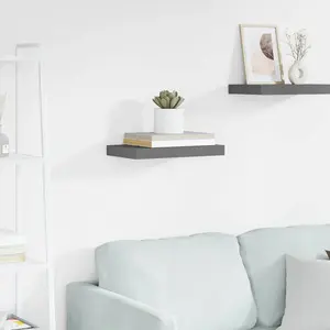 vidaXL Étagère murale flottante Gris brillant 40x23x3,8 cm MDF pas cher