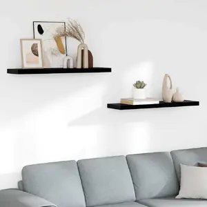 Comparateur de prix : vidaXL Étagère murale flottante 2 pcs Noir brillant 90x23,5x3,8 cm MDF