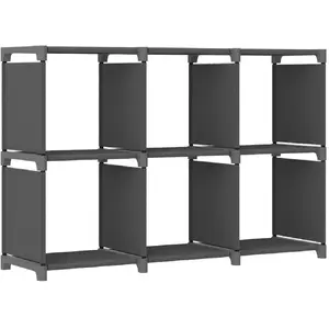 vidaXL Étagère d'affichage 6 cubes Gris 103x30x72,5 cm Tissu pas cher