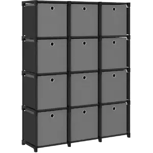 Comparateur de prix : vidaXL Étagère à 12 cubes avec boîtes Noir 103x30x141 cm Tissu