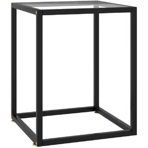 vidaXL Table basse Noir avec verre trempé 40x40x50 cm pas cher