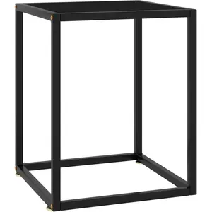 vidaXL Table basse Noir avec verre noir 40x40x50 cm pas cher