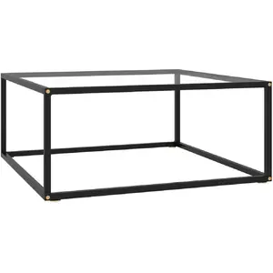 Comparateur de prix : vidaXL Table basse Noir avec verre trempé 80x80x35 cm