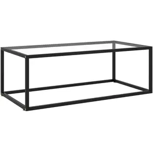 vidaXL Table basse Noir avec verre trempé 100x50x35 cm pas cher