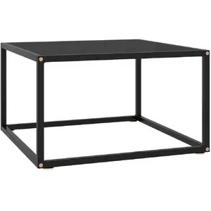 vidaXL Table basse Noir avec verre noir 60x60x35 cm pas cher