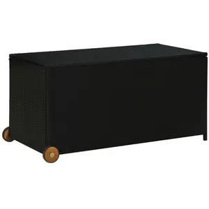 Comparateur de prix : vidaXL Boîte de rangement de jardin noir 120x65x61 cm résine tressée