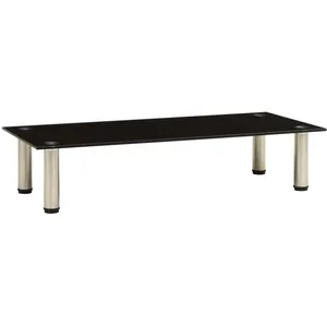 vidaXL Meuble TV Noir 80x35x17 cm Verre trempé pas cher