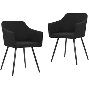 vidaXL Chaise de salle à manger 2 pcs. tissu noir pas cher