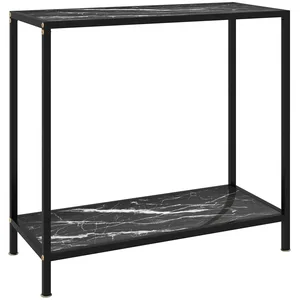 vidaXL Table console Noir 80x35x75 cm Verre trempé pas cher