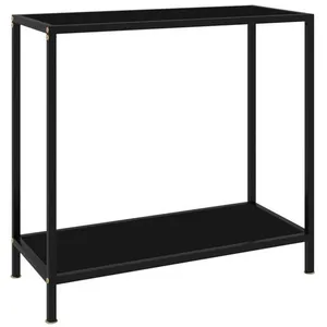 Comparateur de prix : vidaXL Table console Noir 80x35x75 cm Verre trempé