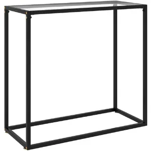 vidaXL Table console Transparent 80x35x75 cm Verre trempé pas cher