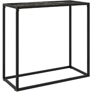 vidaXL Table console Noir 80x35x75 cm Verre trempé pas cher